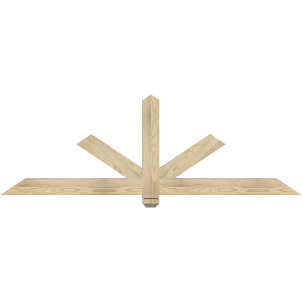 Ekena Millwork Kennewick Rough Sawn Timber Gable Bracket, Douglas Fir, 72"W x 24"H x 2"D x 4"F, 8/12 Pitch GBW072X24X0204KEN00RDF - main